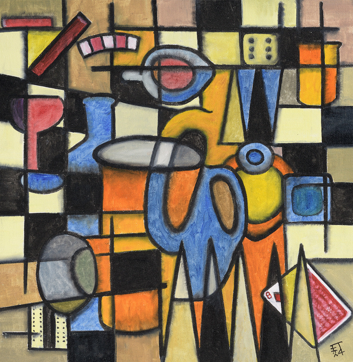 Drinks on Gaming table (Cubism)