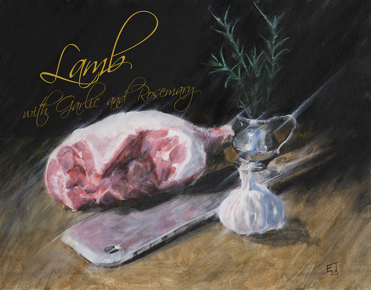 Lamb with Rosemary & Garlic - Giclee Print